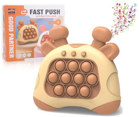 FaJoek Puzzle Spielmaschine, Quick Push Spiel, Pop It Fidget Spielzeug, Bubble Sensory Fidget Toy, Puzzle Pop Spiel Maschine, Puzzle Spielmaschine, Dekompressionsspielzeug Konsole (Brown)
