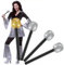 4PCS Fake Microphone, Toy Microphone, Blow up Microphone, Glittered Microphone, Toy Microphone Pretend Rock Star for Disco Costume, Birthday Party, Halloween and Christmas (Gold, Silver)