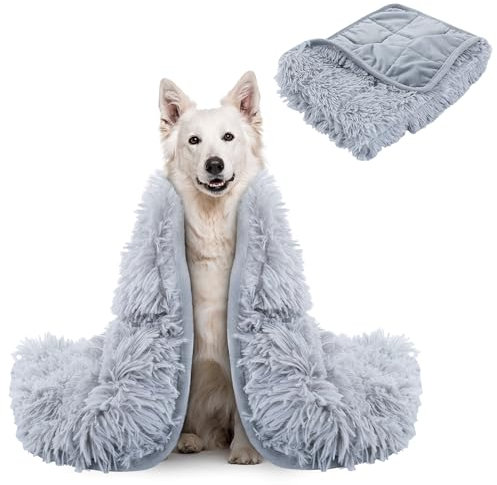 BALAPET Weiche Plüsch-Gewichtsdecke für Hunde, Donnerdecke für Hunde, Angst, Entspannung und Beruhigung, waschbare Hundedecke, perfekt für Gewitter, Feuerwerk, Trennung und Camping (L)