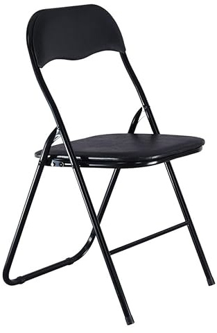 URBNLIVING Set of 6 Portable Folding Chairs with PVC Velvet Ribcord Seats – Lightweight Metal Frame – Easy to Store & Transport