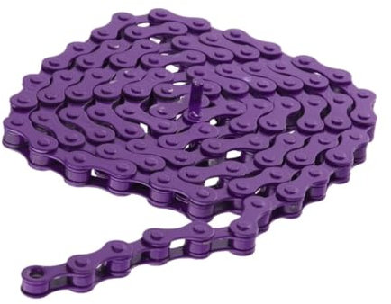 LSHIJI Fahrradkette Buntes Einzelfahrrad mit Fester Kette, 96 Glieder, 1/2 x 1/8, Lila Fahrrad Kette
