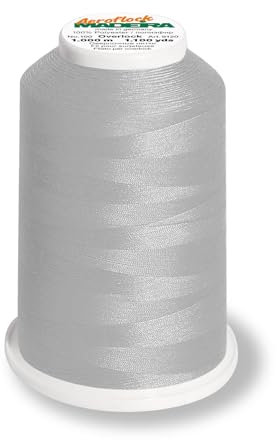 Aero-Flock 9120 und 9121 Miniking 1000m - Uni Multicolor Overlockgarn Bauschgarn für dehnbare Nähte, Nähgarn (Pearl Gray)
