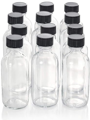 6er 60ml Shot Flaschen zum Befüllen, Ingwer Shot Flaschen, Kleine Glasflaschen zum Befüllen, Ingwer Shot Gläser, Wellness Shots Geeignet für DIY-Ätherische Öle, Saft, Whiskey, Likör