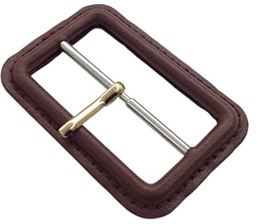 WDZDS 25–60 mm Schwarze/braune Echtleder-Schnalle, mit Leder überzogene Ersatz-Gürtelschnalle, Ersatzleder für die Herstellung von Triglide-Schiebeschnallen