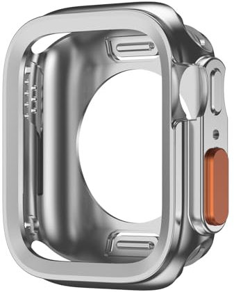 EAMOM Custodia per Apple Watch Ultra 10 9 8 7 46mm 42mm 45mm 41mm 44mm 40mm Custodia morbida protettiva in TPU antiurto per custodia iwatch serie 6 5 4 SE(Silver,45mm)