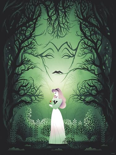Komar Wandbild- Disney Sleeping Beauty Aurora Maleficent - Größe 30 x 40 cm - Poster, Kinderzimmer, Dekoration - gerollt ohne Rahmen, Grün