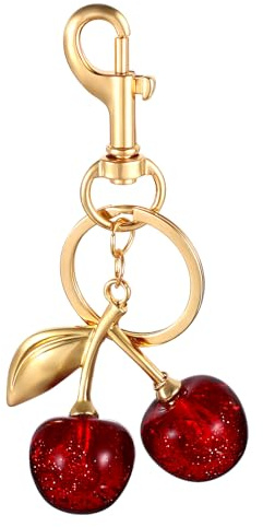Kirsch Schlüsselanhänger, Taschenanhänger Kirsch Anhänger für Handtaschen Personalisiertes Kirschs Bag Charm Geldbörsenanhänger für Frauen,Valentinstagsgeschenk,Taschen, Handtaschen, Brieftaschen