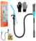 Pompa a benzina elettrica a batteria,Pompa di Trasferimento Portatile,Pompa di Trasferimento del Carburante,con Ugello di Controllo di Flusso,tanica, pompa di aspirazione automatica per benzina(blu)