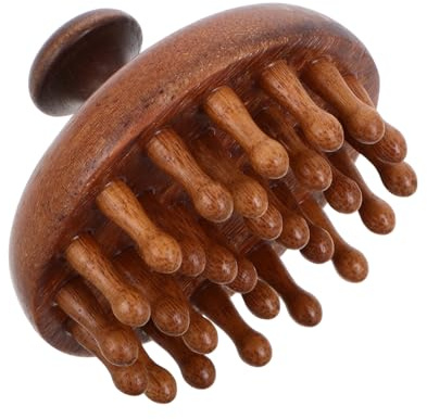 NOLITOY Holz Haarkamm mit Rundhaarbürste für Kopfhautmassage Gua-sha-kamm mit Breiten Zinken für Entwirren und Pflege Geeignet für Trockenes und Nasses Haar