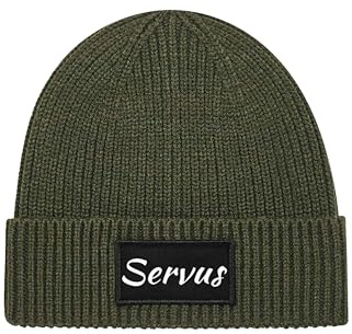 NIMAMA Mütze Beanie Servus Strick Wintermütze Statement Lustiger Spruch Unisex Strickmütze für Herren & Damen