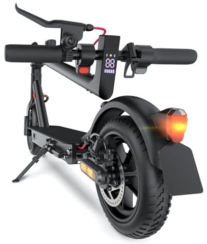 E Scooter mit Straßenzulassung, 350W (500W Peak), 25-30km Reichweite, Doppelbremse, APP-Verbindung, 3s Klappbar LED-Licht & Reflektoren E Roller für Erwachsene
