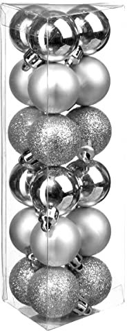 Bola de Navidad 30mm x 18 Plata.