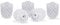 Relaxdays WC Bürstenkopf im 5er Set, lose Toilettenbürsten 9,5 mm Gewinde, Ersatzbürstenkopf Durchmesser 7 cm, weiß
