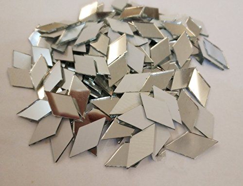 RUIXUAN Mosaikfliesen in Diamantform, Spiegelglas, Heimdekoration, Basteln, DIY-Zubehör (Glasspiegel, 1,27 x 2,5 cm)