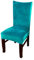 smiry Stretch Chair Covers for Dining Room, Peacock Blue Set of 4 Velvet Dining Chair Slipcovers