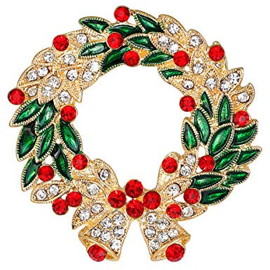 Broche de Noël Mecool Brooch Broches Broche Fleur Faux Cristal pour Noël