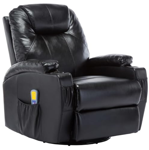 vidaXL Fernsehsessel Schwarz Massagesessel Relaxsessel Schaukelsessel Sessel