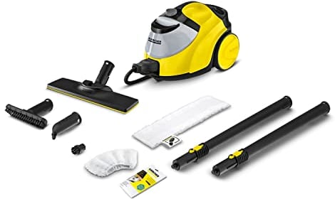 Kärcher SC 5 EasyFix Steam Cleaner with hot water connection, steam pressure: 4.2 bar,heating time: 3 min, area: approx.150 m², tank: 0.5 l + 1.5 l, incl. floor cleaning set EasyFix and nozzles yellow