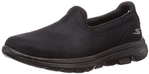 Skechers Go Walk 5, Zapatillas sin Cordones Mujer, Black Textile Trim 15901W, 43 EU