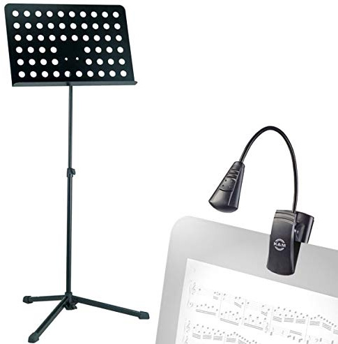 K&M 12179 Orchester Notenpult + Flexlight Notenpult Leuchte