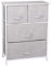 Chest of Drawers, 4 Fabric Drawers Storage Unit with Wooden Top and Metal Frame, Cloth Storage Organizer for Bedroom Living Room Closet Hallway, Grey