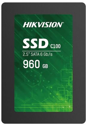 Hikvision SSD 960GB, 2.5 SSD Interno, 3D NAND SATA III 6GB/s, Fino a 560 MB/s, Scrittura 520MB/s, Adatta per Laptop e Computer Desktop, C100