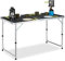 Relaxdays Campingtisch klappbar, Aluminium, MDF, Klapptisch Camping, leicht, höhenverstellbar, 120 x 60 cm, Silber/grau
