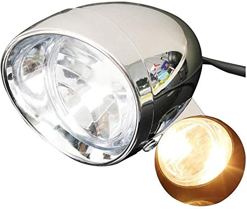 Aeromdale 10,2 cm Motorrad Fahrrad Chrom Bullet Scheinwerfer Spot Nebelscheinwerfer Glühbirne für Chopper