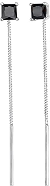 Elli Ohrringe Damen Ohrhänger Stab Geo Minimal Pull-Through mit Zirkonia Kristall in 925 Sterling Silber
