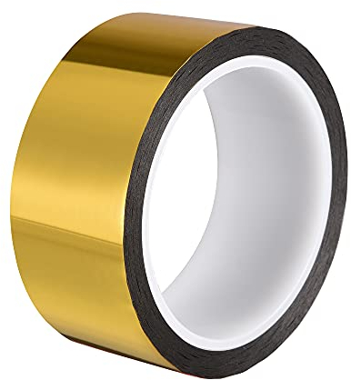 sourcing map Goldfarbenes metallisiertes Mylar Klebeband 35mm x 50m/164 ft Dekorband für Grafik Bootsverzierung