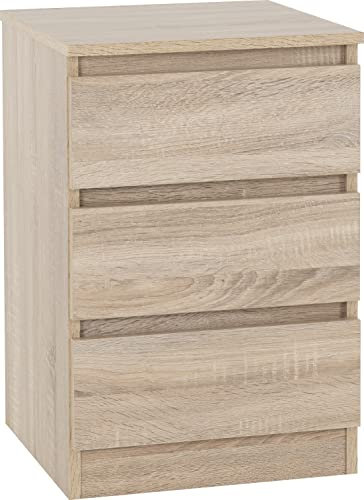 Seconique Malvern 3 Drawer Bedside in Sonoma Oak Effect
