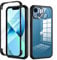 seacosmo Cover per iPhone 13 Mini, [9H HD] con Vetro Temperato Integrato Schermo, Pellicola Fotocamera, 360 Gradi Antiurto Protezione Fronte Retro Rugged Custodia Slim Doppia Faccia Case - Nero