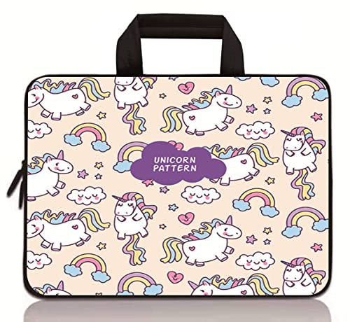 RUYIDAY Universal 7-9 Inch Kids Tablet Sleeve, Portable Neoprene Carrying Case Bag Fits 7 8 8.5 8.9 9 Apple iPad Mini, Samsung Galaxy Tab, Google, HP, Acer, ASUS (Rainbow Unicorn)