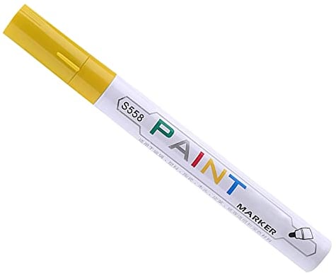 ihreesy Acrylstifte Marker Stifte,Lackmarker Reifenmarker Wasserfest Lackstift Reifen Metall Markierung Lackmarker,Gelb