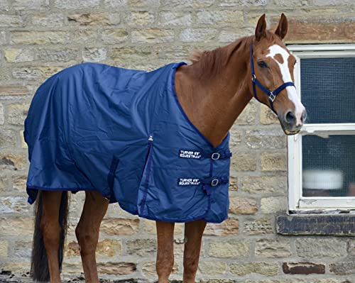 Turner Equestrian Lightweight Waterproof 50g Fill Ripstop Turnout Rug (4'9, Navy)