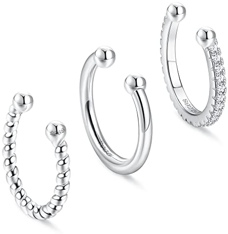 ORAZIO Orecchini Argento Sterling 925 Non Forato Orecchino Per Le Donne Non-Piercing Regolabile Delicato Ear Cuff Helix Cartilagine Clip On Orecchini Del Polsino Set Orecchini Del Polsino
