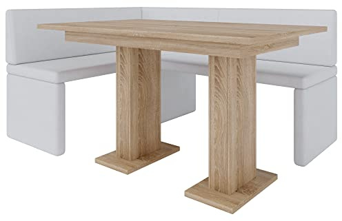 FURNISTAR Eckbank Akiko mit Tisch - Eckbankgruppe für Ihrem Esszimmer, Küche modern, Sitzecke, Essecke. Perfekt für Küche, Büro und Rezeption. Solide und Starke Verarbeitung (Soft 17, 168x128 rechts)