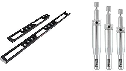 Trend H CK Hinge Jig Skeleton & C Corner Chisel & C019AX1/4TC Cutter Pack & QR/DBG/Set Quick Release 3 Piece Drill Bit Guide Set - 1/4 Hex Shank