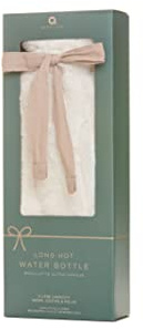 Aroma Home Long 2 Litre Hot Water Bottle with Removable Cover - Winter White Faux Fur