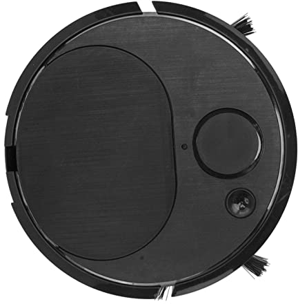 Mini Aspiradora Robot Inteligente, Aspiradora Robótica de Carga USB Automática Delgada, Robot de Barrido para Alfombras de Pelo de Mascotas Piso Duro, 300 MAh, Trabajo Continuo 20 Min (Negro)