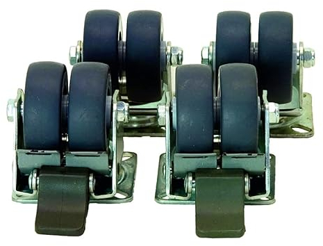 YOURSOL Doppellenkrollen 4er-Set, Rollen für Strandkorb, Verzinkt, Silber, Zubehör