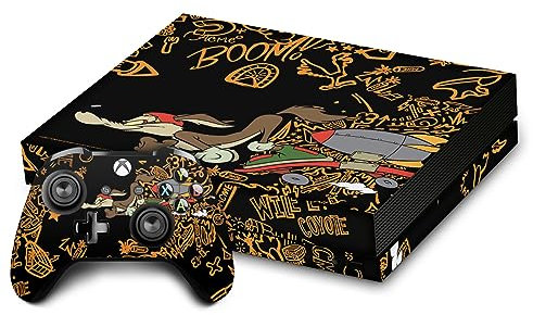Head Case Designs Offizielle Looney Tunes Wile E. Coyote Graphics Und Charaktere Vinyl Haut Gaming Aufkleber Abziehbild Abdeckung kompatibel mit Xbox One X Console and Controller Bundle
