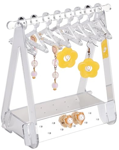 PH PandaHall Organisateur de Boucles D'Oreilles à 52 trou avec Mini Cintres, Porte-Manteau Porte-Boucles D'Oreilles Présentoirs pour Vendre des Boucles D'Oreilles Suspendues