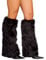 LSFYSZD Womens Faux Fur Fuzzy Leg Warmers Warm Fuzzy Rainbow Boot Sleeves Christmas Boot Covers Cuff Fluffy Rave Music (B Black, One Size)