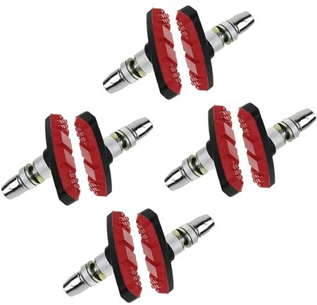 P4B | 4 Paar V-Brake Fahrrad Bremsschuhe für Ihre Felgenbremse - 60 mm | Symmetrisches Gewinde | Mit Bolzen und Befestigungsteilen | Für Jede Wetterlage geeignet