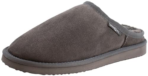 Reissner Lammfelle | Engel Hausschuhe Island | Pantoffel | Innenfutter echtes Merino Lammfell | Silber grau 46