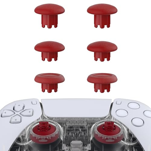 eXtremeRate Edge Sticks Swappable Thumbsticks para ps5 Control Botones Joystick Analógico Intercambiable para ps4 Mando Joysticks para ps5 Todos Modelos Universales-No Incluye Control(Rojo Carmín)