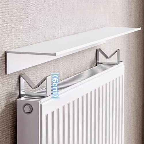 UVCMDUI Slim Radiator Cover, 2 In 1 Dust-Proof Storage Floating Radiator Shelf Anti-Rust Space Aluminum Heater Cover, Width 14.5cm Universal Radiator Shelves No Drilling, Bearing 30kg,50cm