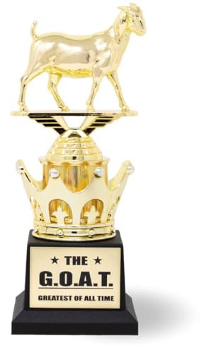 The Goat Trophy Award - G.O.A.T. - Greatest of All Time Trophy with Option for Custom Engraving on Gold Plate - Funny Trophy to Recognize Appreciate Boss, Co-Workers, Gift (No Custom Text)