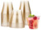 MATANA 120 Premium Clear Hard Plastic Cups, Party Cups with Gold Glitter (255ml / 9oz) - Reusable Gold Plastic Glasses, Tumblers for Drinks, Cocktail, Wine, Dessert, Wedding, Parties